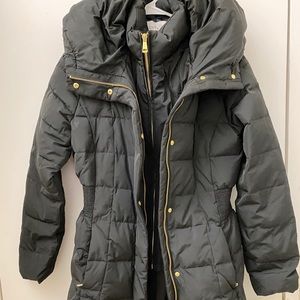 Cole Haan Black Women’s Box-Quilt Down Puffer Coat